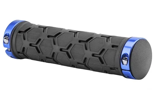 Ручки руля Stels XH-G181BL длина 130 мм. чёрные, синие кольца