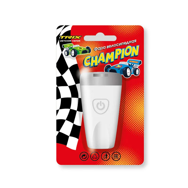 Фара передняя TRIX Champion детская 1 супер яркий белый диод, 3 режима