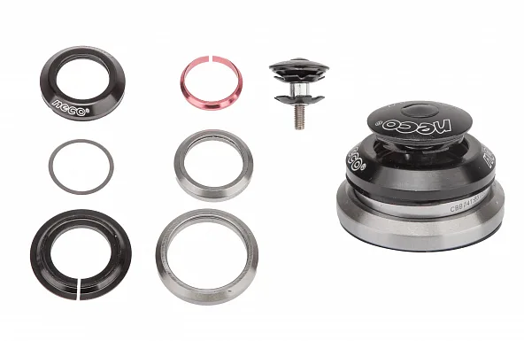 Детали рулевой колонки H373S+C2861 для конич. 1-1/8"-1.5" безрезьбовой вилки, интегр., стальн. черн