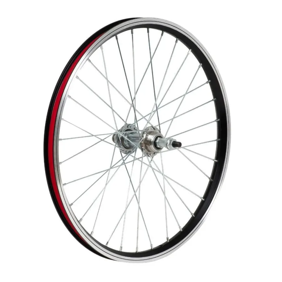 Колесо в сборе 20" AL, двустеночное заднее 32 отв., под трещетку, V-Brake, пром. подшипники X98417