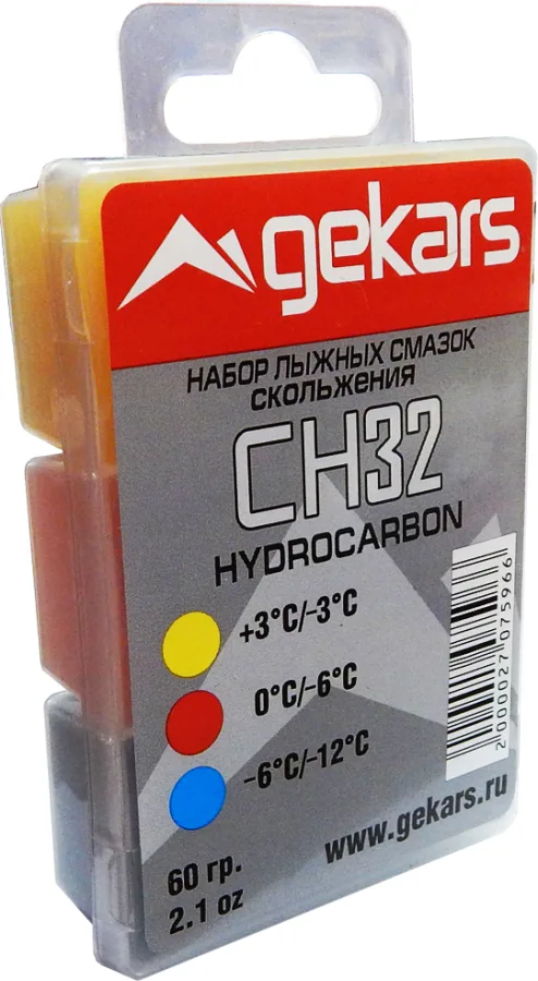 Набор парафинов скольжения GEKARS СН-32 темп. +3-3С; -2-8С; -6-12С 60 гр