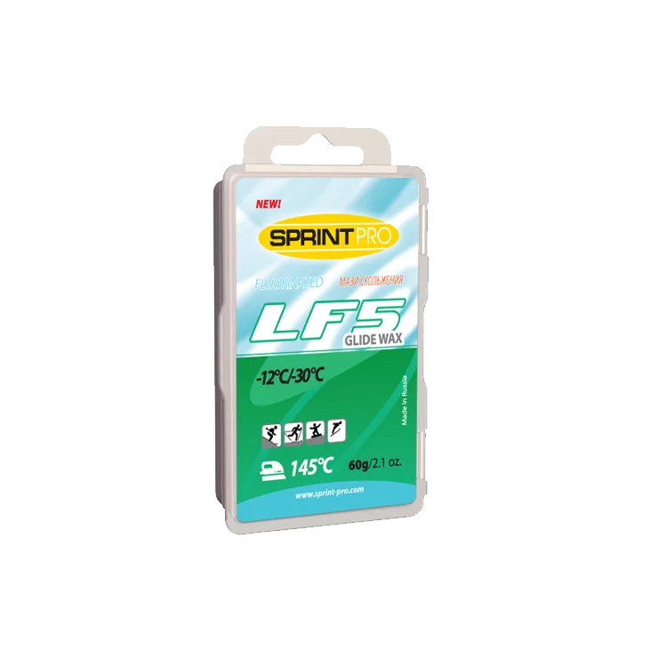 Парафин скольжения SPRINT PRO LF-5 темп. -12-30С 60 гр. зелёный