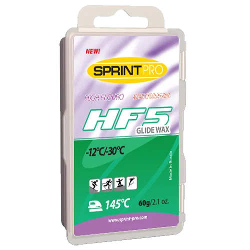 Парафин скольжения SPRINT PRO HF-5 темп. -12 -30С 60 гр. Green