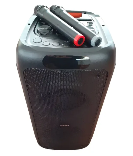 Колонка акустическая портативная комбоусилитель 2023 /120Вт/P. M. P. O 6800W / Пульт/ 2 микрофона/ Bluetooth/ AUX/ Usb/ FM/ Цвет: Черный