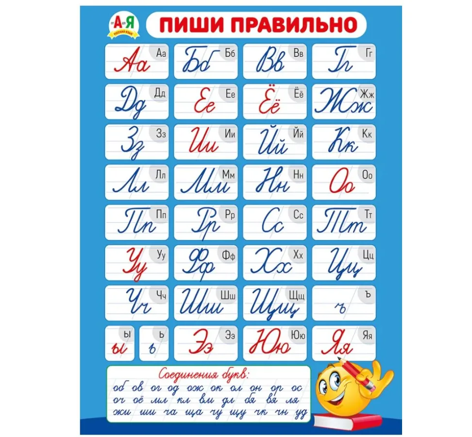 Обучающий плакат "Пиши правильно", для школьников