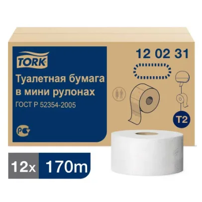 Туалетная бумага TORK Advanced 170 м 2-слойная белая