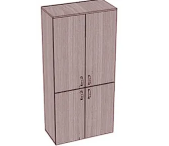Шкаф для учебных пособий с полками закрытый, 4 двери. 802х414х1966, серый
