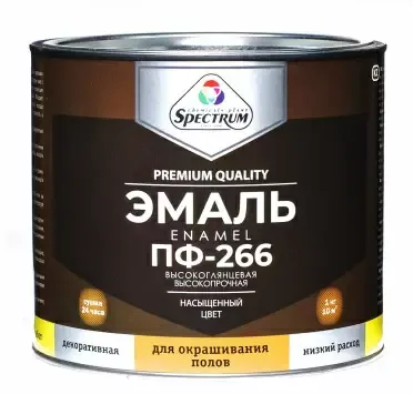 Эмаль для пола ПФ-266 SPECTRUM золотисто-коричневая 1,8кг