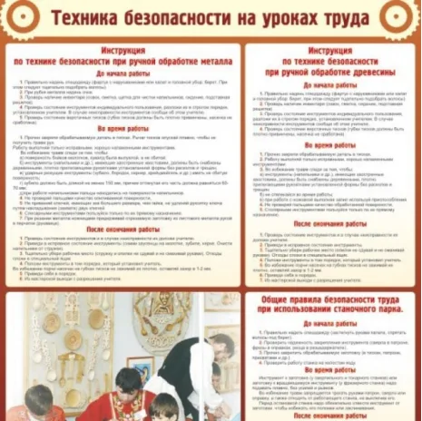 Стенд "Техника безопасности на уроках труда"