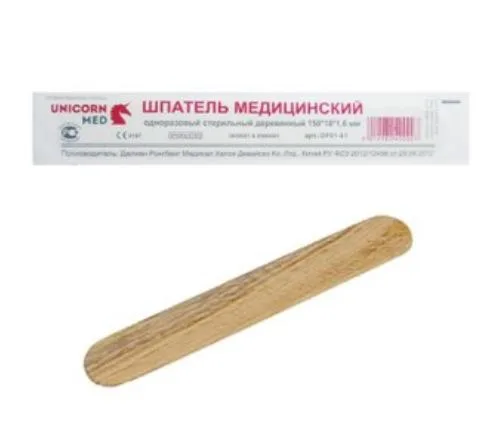 Шпатель деревянный стерильный, 100 шт.