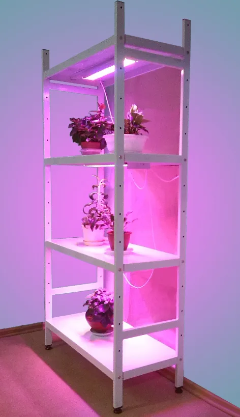 Стеллаж для рассады и растений с 3-мя светодиодными фитосветильниками Led15