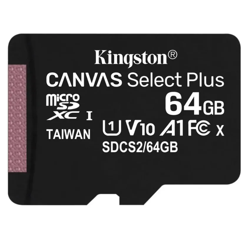 Карта памяти microSDXC UHS-I Kingston Canvas Select Plus 64 ГБ, 100X, Class 10, SDCS2/64GBSP, 1 шт., без адаптера