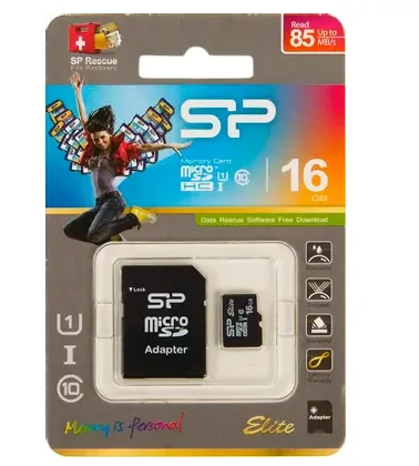 Карта памяти microSDHC UHS-I Silicon Power 16 ГБ для видеокамеры Rekam DVC-560