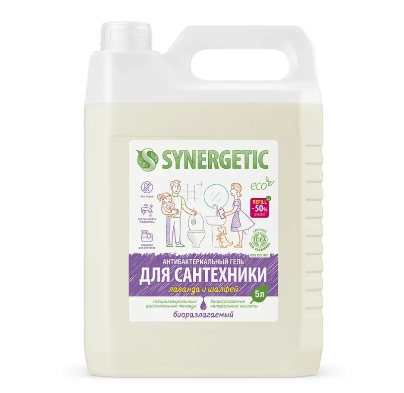 Средство для мытья сантехники SYNERGETIC "Лаванда и шалфей" 5л