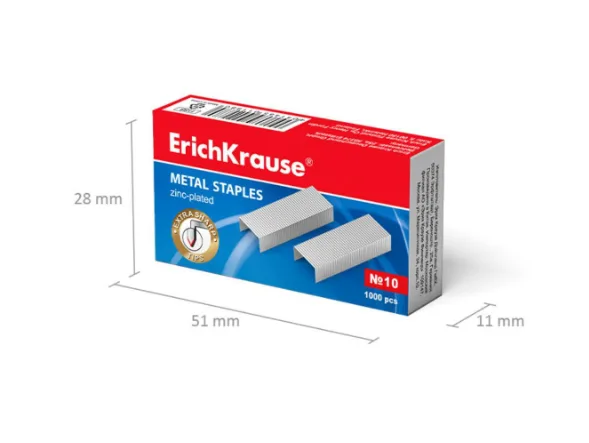 Скобы для степлера ErichKrause № 10, 1000 штук