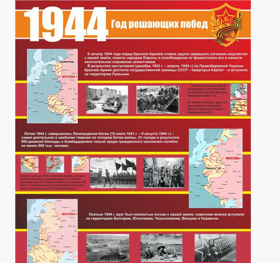 Стенд 1944 размер 1000 х 1200 пластик 3 мм