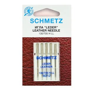 Иглы для швейных машин для кожи, Schmetz, №80, 5 шт