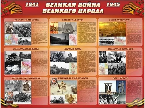 Стенд Великая война Великого народа 1600 х 1200 пластик 3 мм