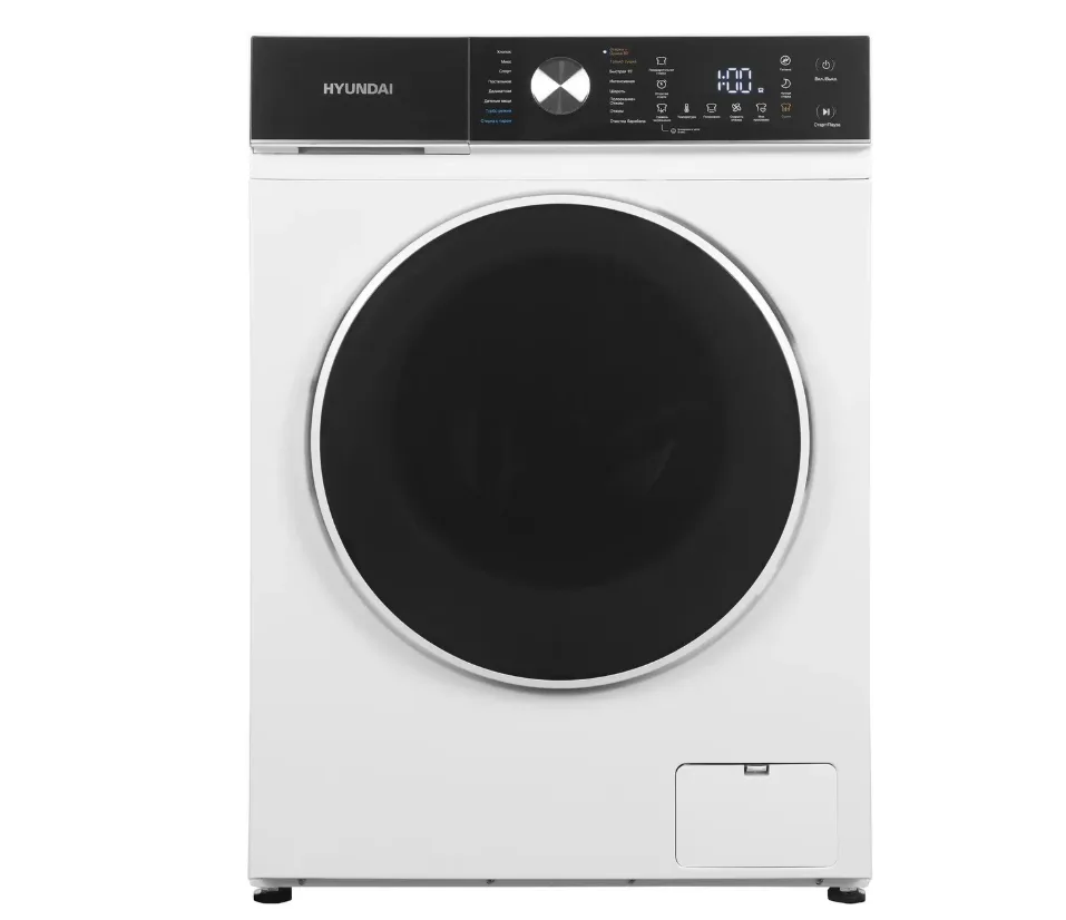 Стиральная машина Hyundai WFD, с фронтальной загрузкой, с паром, 8кг, 1200об/мин, с сушкой, инверторная