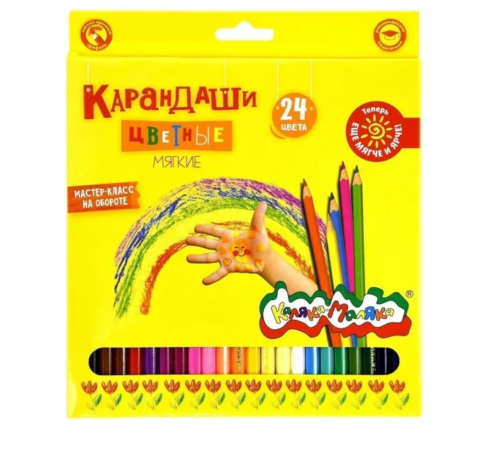 Карандаши цветные 24шт 6-гранные, 3+ ККМ24 Каляка-Маляка 6/120 042730