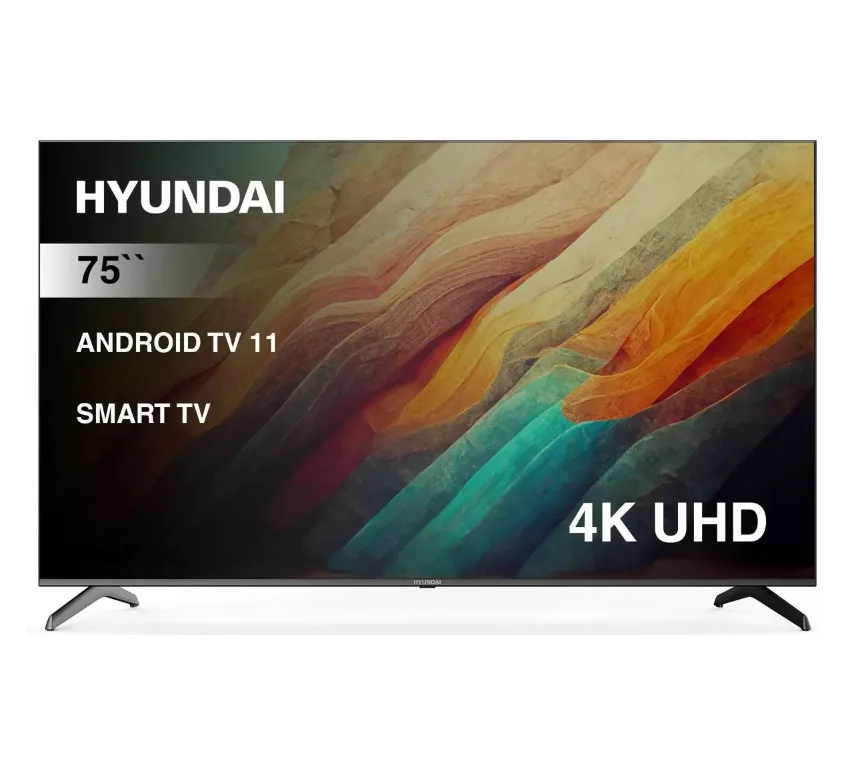 75" Телевизор Hyundai 4K Ultra HD, черный, СМАРТ ТВ, Android TV