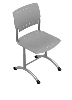 Стул ученический регулируемый, 5-7 р. гр., сиденье/спинка пластик, серый