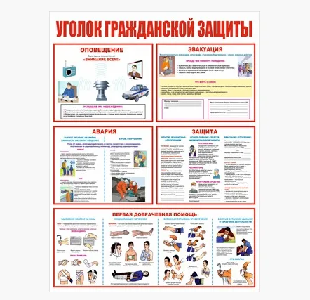 Стенд Уголок гражданской защиты 600х800мм