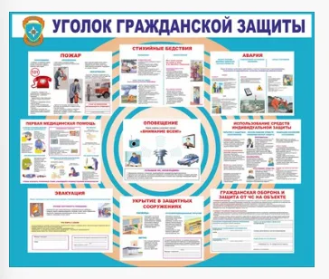 Стенд Уголок гражданской защиты 1200х1000мм