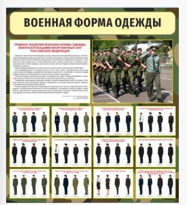 Стенд Военная форма одежды 800х900мм