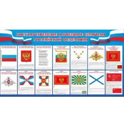 Стенд Государственные и военные символы РФ 1500х800мм