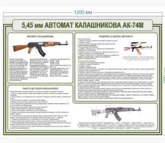 Стенд Автомат Калашникова АК-74М (5,45 мм) 1200х900мм