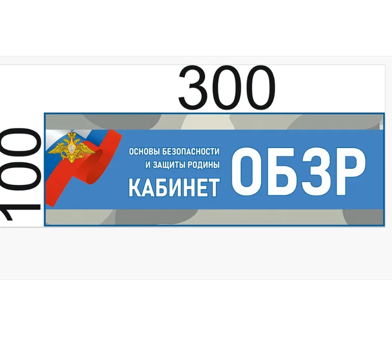 Табличка на кабинет ОБЗР - 300х100мм