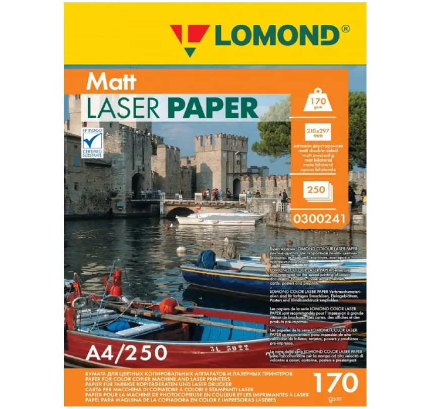 Фотобумага А4 для лазерной печати 170 гр. 250 л. матовая