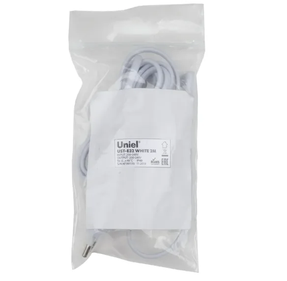 Таймер для фитолампы с вилкой и разъемом 2-pin (L, N), UST-E32 WHITE 2M, Uniel