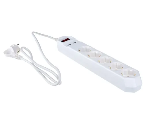 Сетевой фильтр ЭРА USF-5es-1.5m-USB-W белый