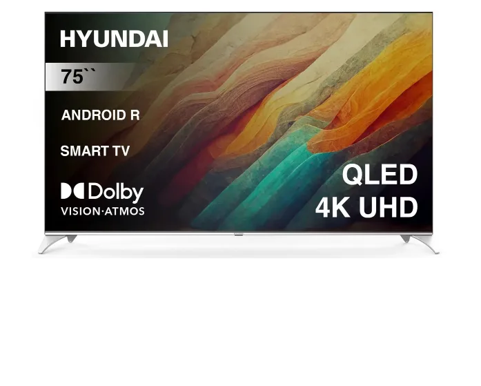 75" Телевизор Hyundai H-LED75QBU7500 QLED, 4K Ultra HD, черный, СМАРТ ТВ, Android TV