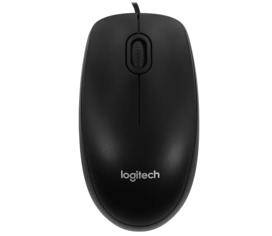 Мышь проводная Logitech, оптическая, USB, 1000dpi, черный