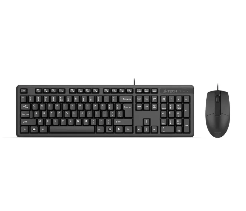 Комплект (клавиатура+мышь) A4TECH, USB, проводной, черный