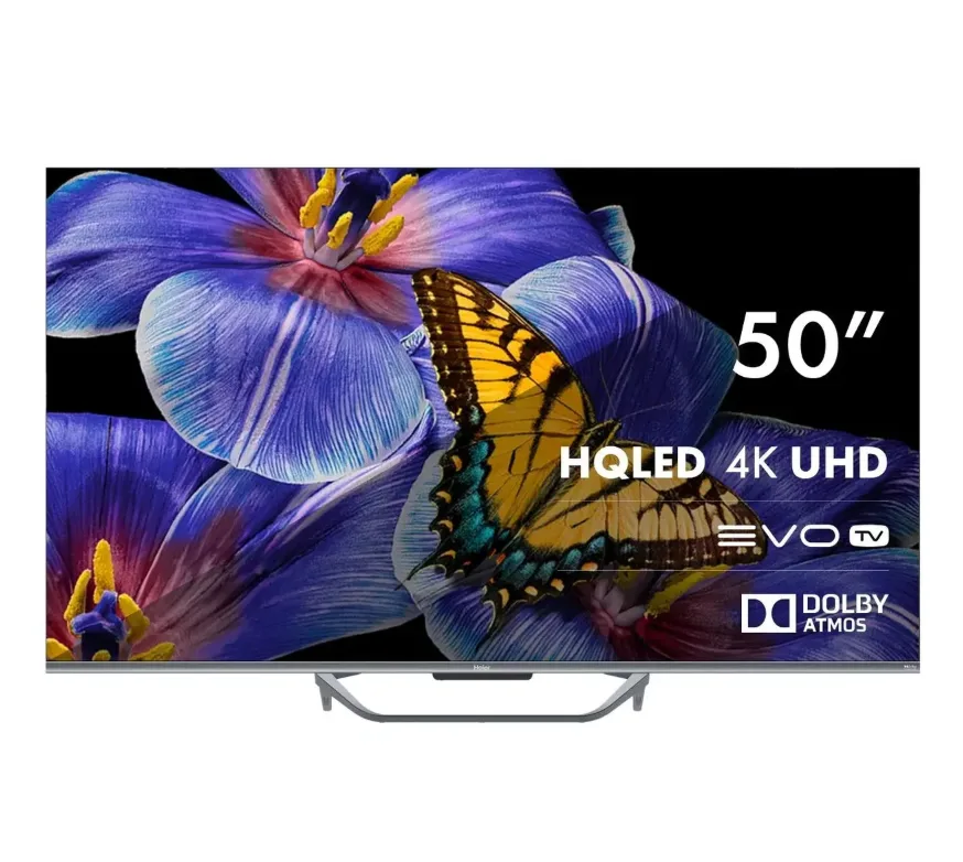 50" Телевизор HAIER QLED, 4K Ultra HD, серый, СМАРТ ТВ, Android TV