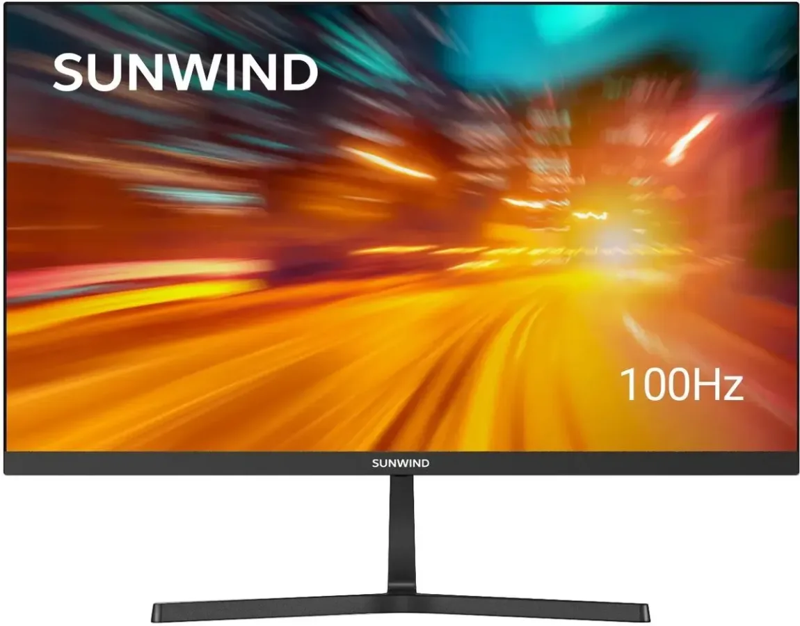23.8" Монитор SunWind, 1920x1080, IPS, 100Гц, 1хHDMI, 1хDP, черный