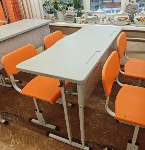 Стол ученический двухместный регулируемый столешница пластик