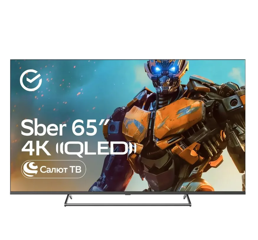 65" Телевизор SBER QLED, 4K Ultra HD, темно-серый, СМАРТ ТВ, Салют ТВ