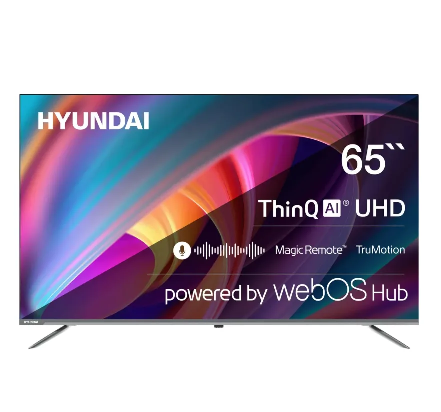 65" Телевизор Hyundai 4K Ultra HD, серый, СМАРТ ТВ, WebOS