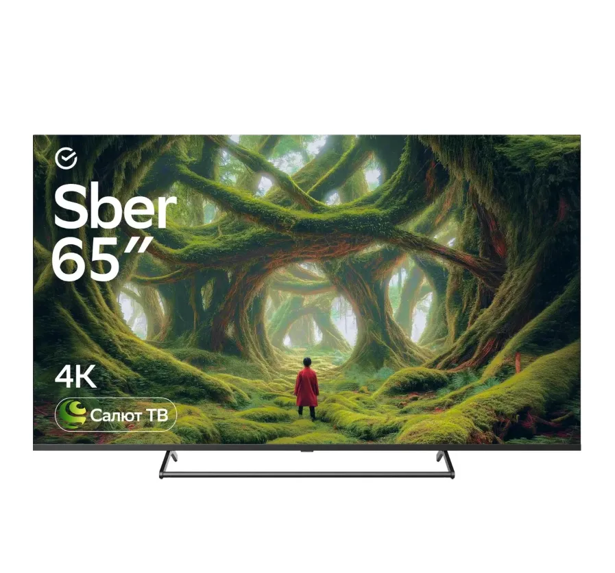 65" Телевизор SBER 4K Ultra HD, черный, СМАРТ ТВ, Салют ТВ