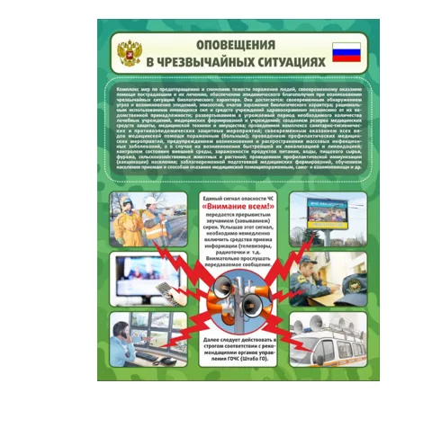 Стенд "Оповещения в чрезвычайных ситуациях"
