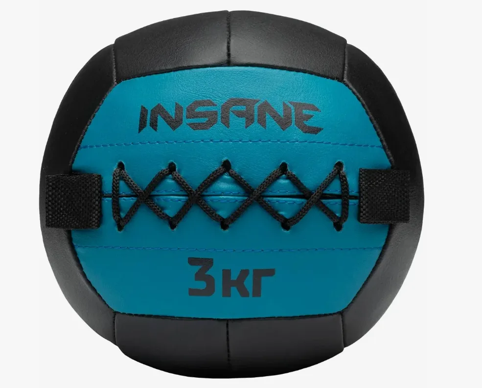 Медбол спортивный для фитнеса Insane IN24-WB100, вес 3 кг, цвет голубой