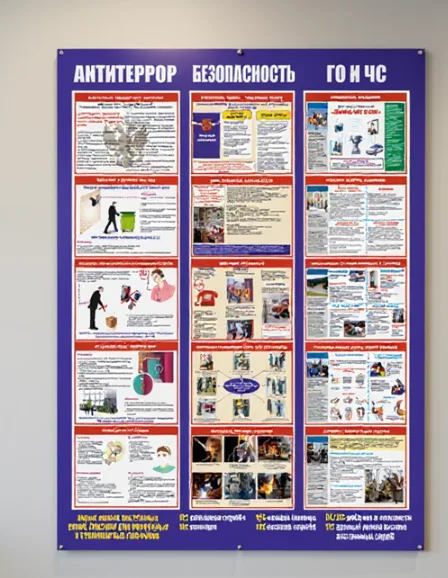 Стенд - Антитеррор,Безопасность, ГО и ЧС 1000 х 1200