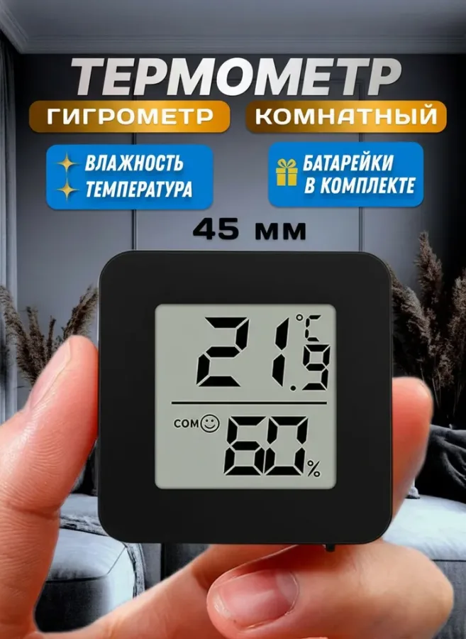Термометр комнатный, гигрометр.