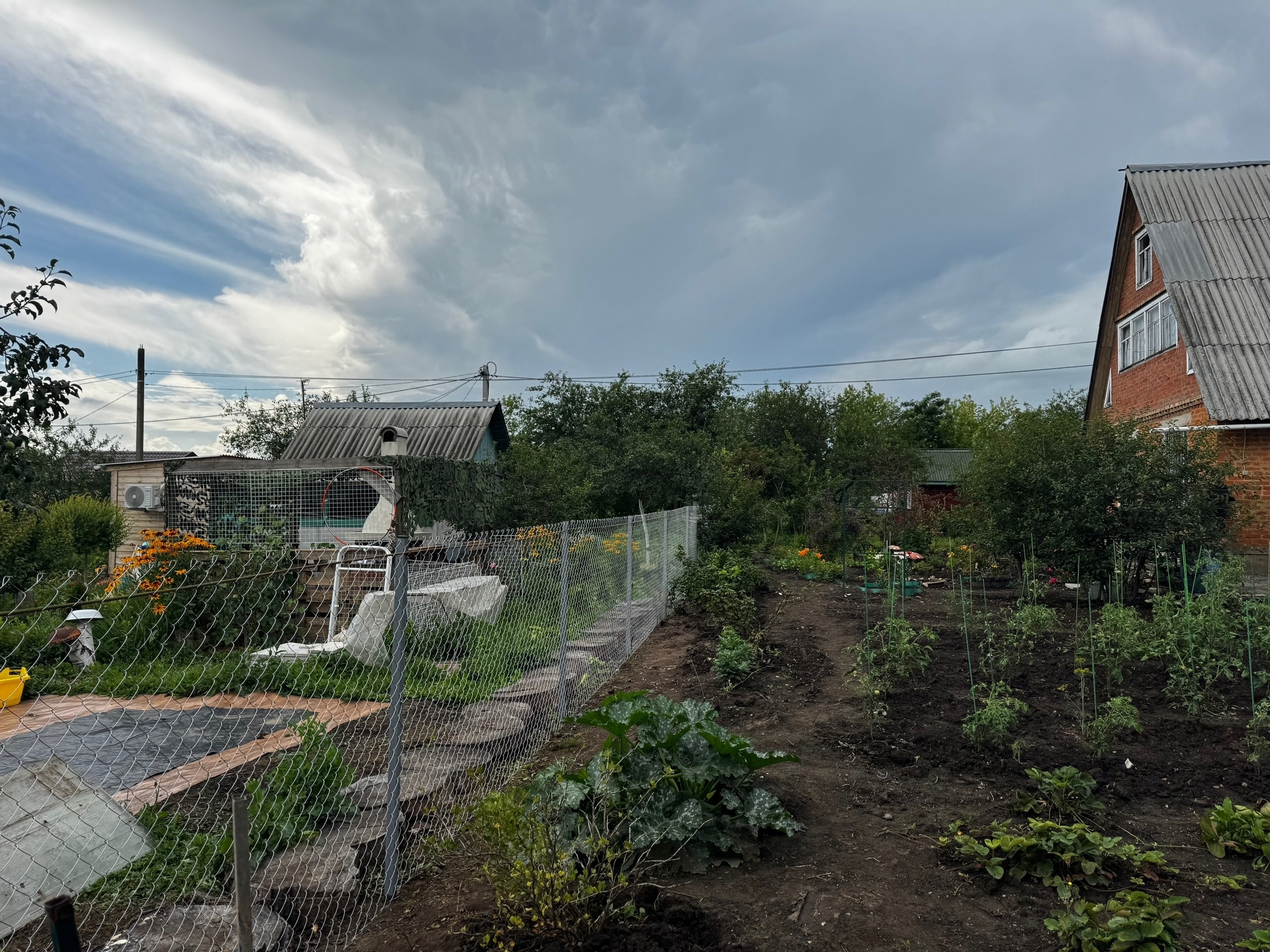 Забор из сетки-рабицы (оцинкованный) для дачного участка — фото 2