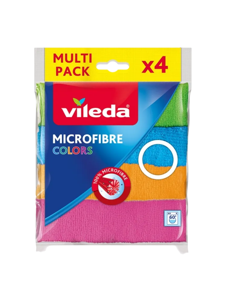 САЛФЕТКА VILEDA MIKROFIBRE COLORS 4ШТ
